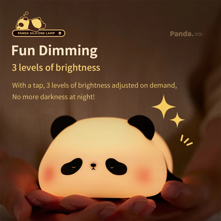 Cute Mini Panda Night Light - 3-Speed Adjustable, Perfect Desktop Decoration & Cartoon Gift!