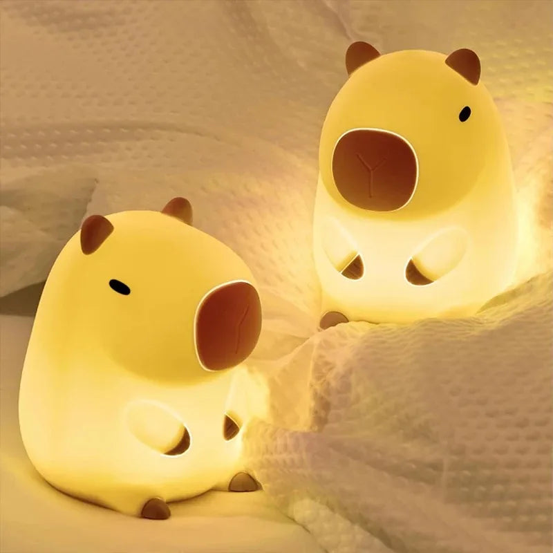 Cute Capybara Night Light - Soft Silicone, Cartoon Charm, Perfect for Kids' Rooms & Birthday Gifts!